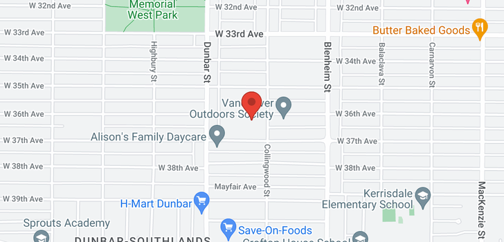 map of 3522 W 36TH AVENUE